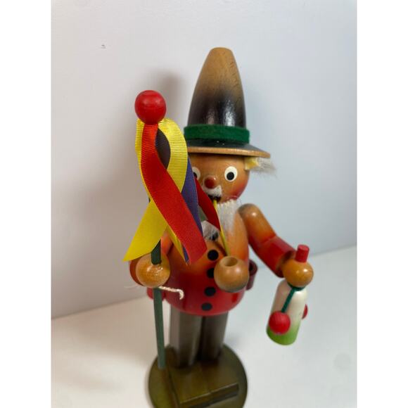 8.5" Vintage Steinbach West Germany Wood Incense Pipe Smoker Clockmaker Figurine - Picture 4 of 6